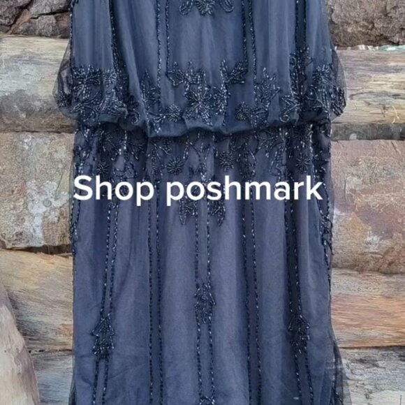 Black Tape beaded lace dress - Picture 2 of 4